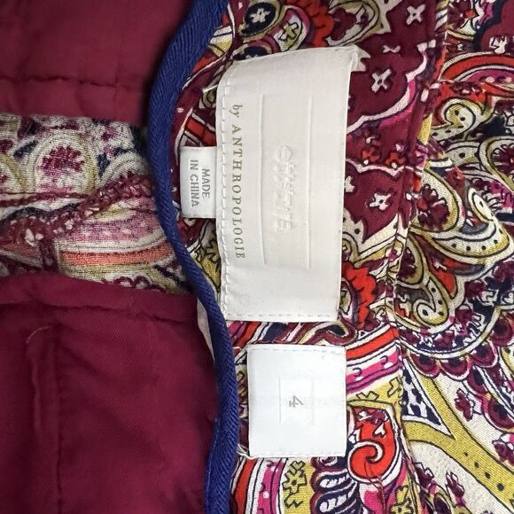 ett:twa Anthropologie Pants 4 Pink Paisley Wide Leg Boho Elastic Waist Lounge - Picture 4 of 9